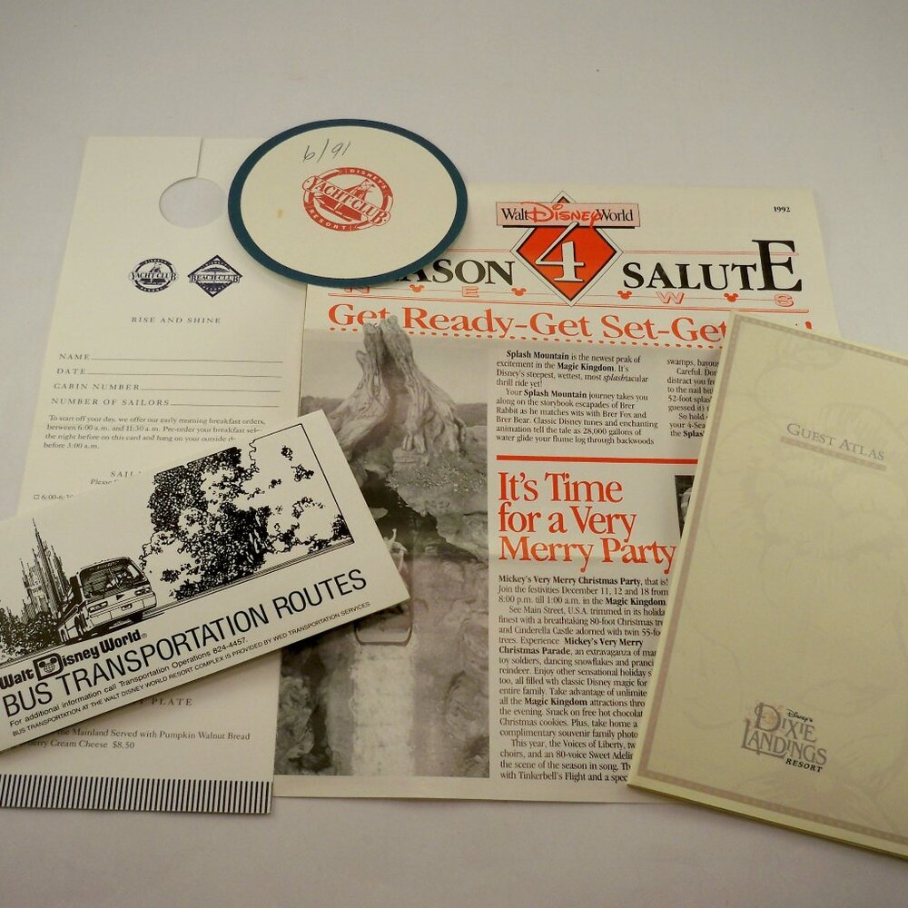 Disney World Yacht Beach, Dixie Landings, Guide, Other 90s Vintage Ephemera